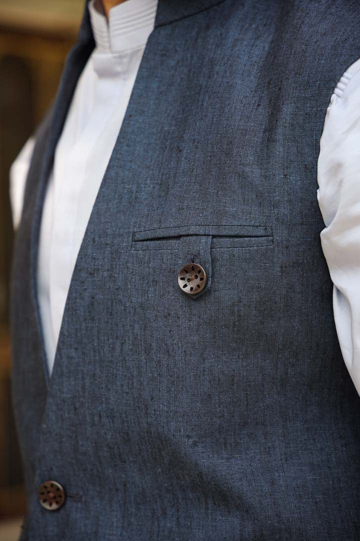 Blue Half Neck Bandi Set