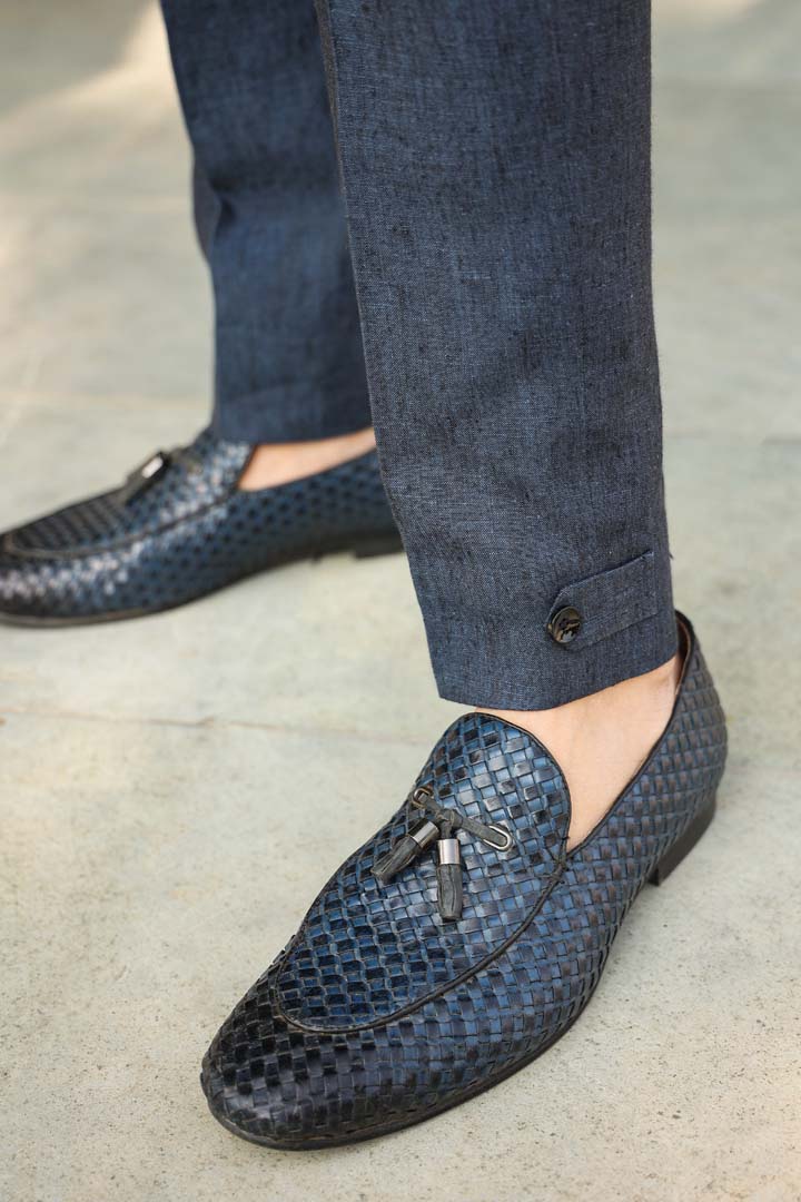 Blue Half Neck Bandi Set