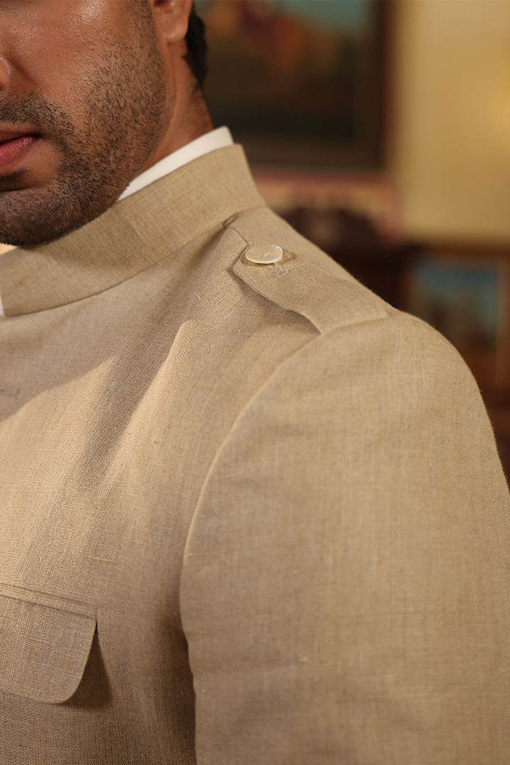 Beige Bandhgala Jacket