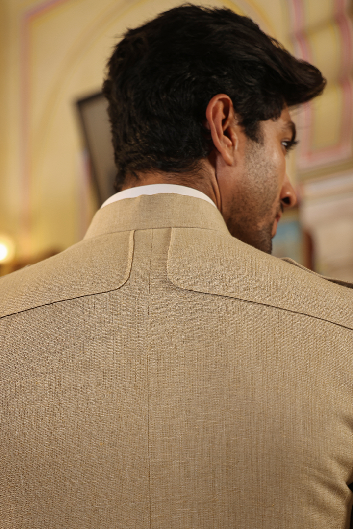 Beige Bandhgala Jacket