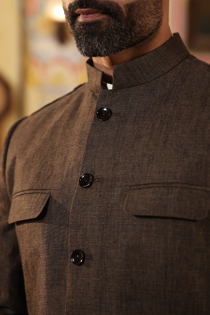 Olive Bandhgala Suit