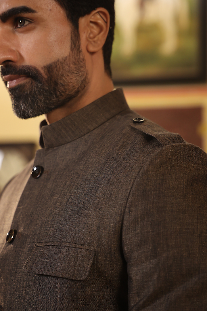 Olive Bandhgala Suit