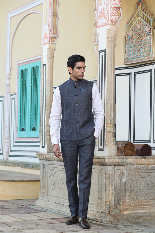 Grey Threadwork Bandi Set