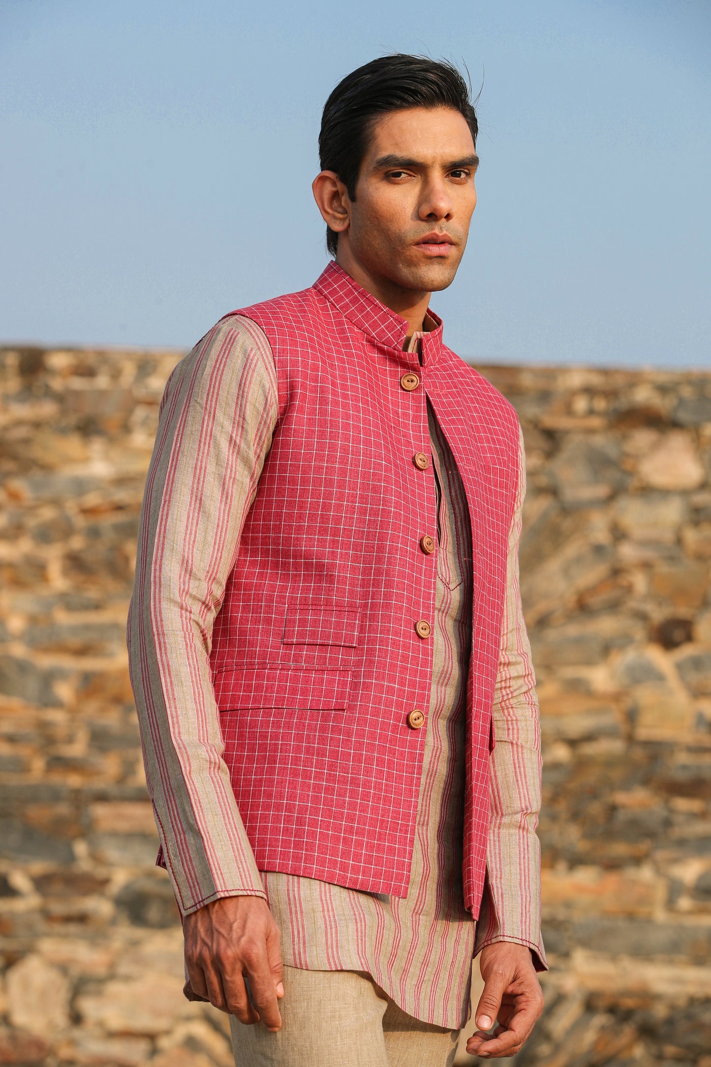 Red Checkered Bandi