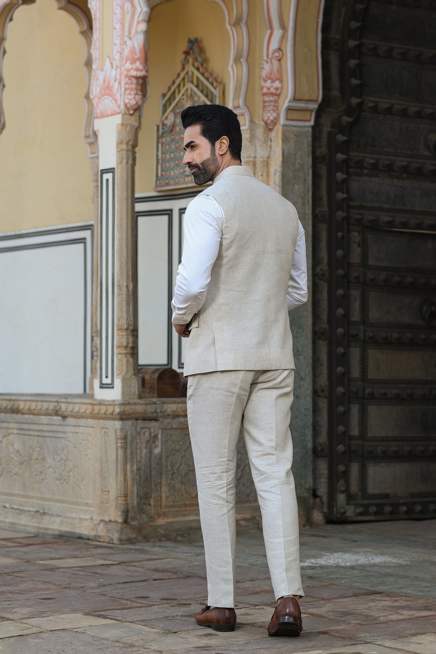 Beige Multi Button Bandi