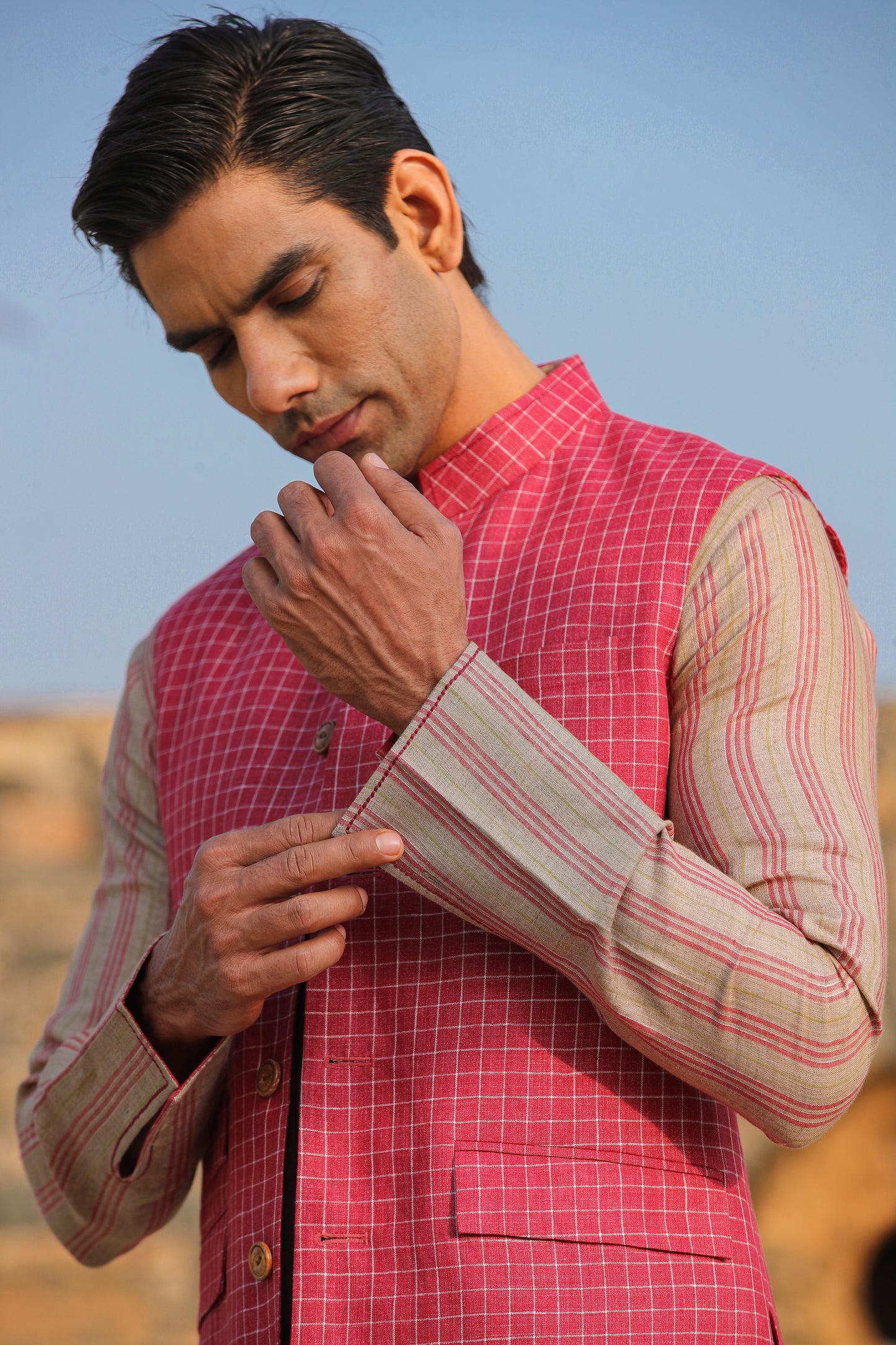 Red Checkered Bandi