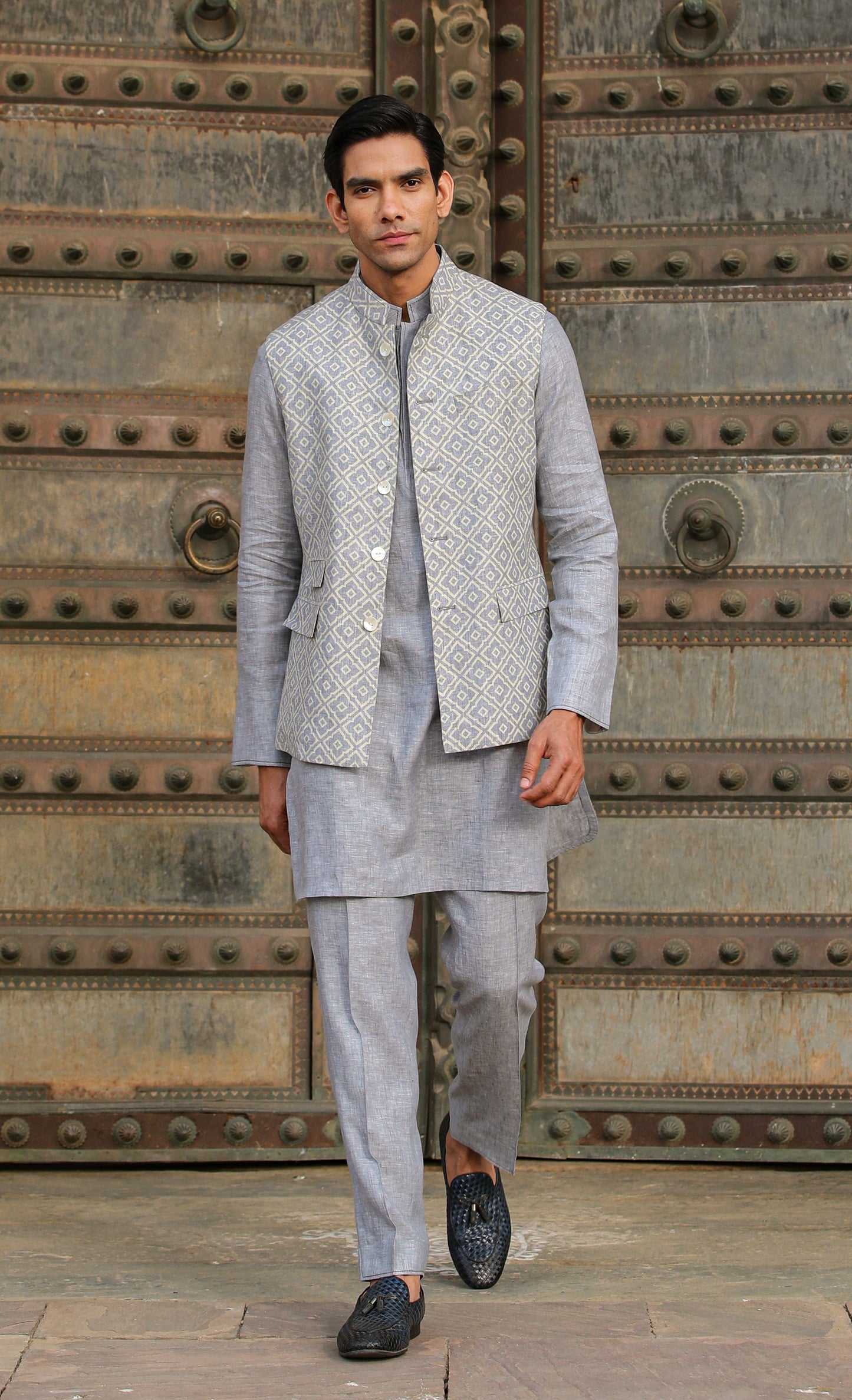 Grey Signature Reversible Moroccon Bandi