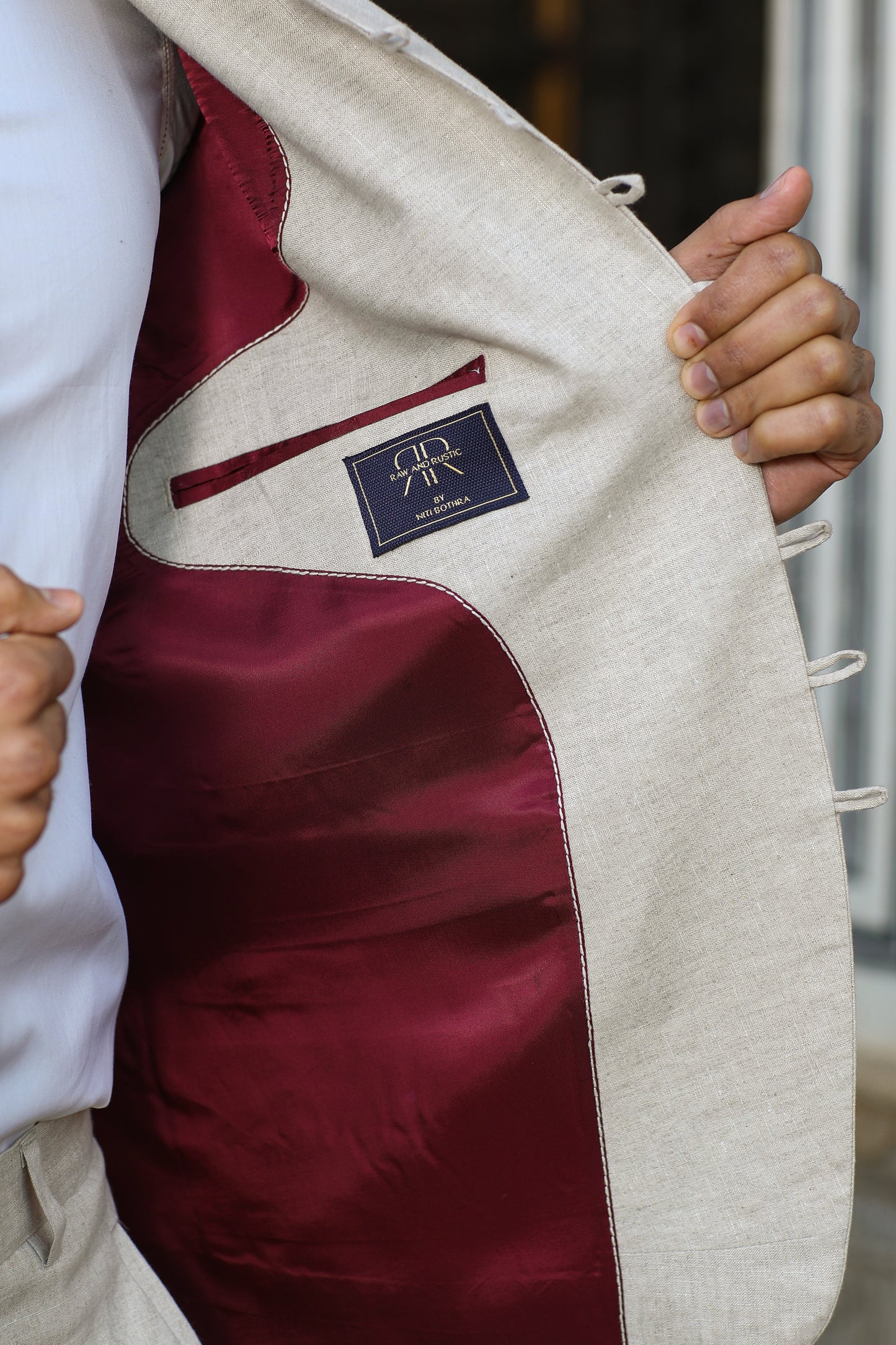 Beige Multi Button Bandi