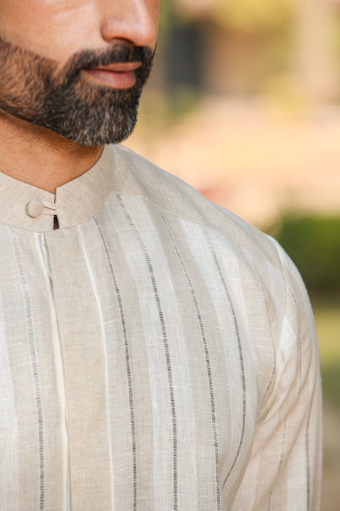 Beige Signature Reversible Moroccon Bandi & Kurta Set