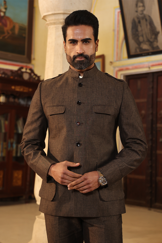 Olive Bandhgala Suit