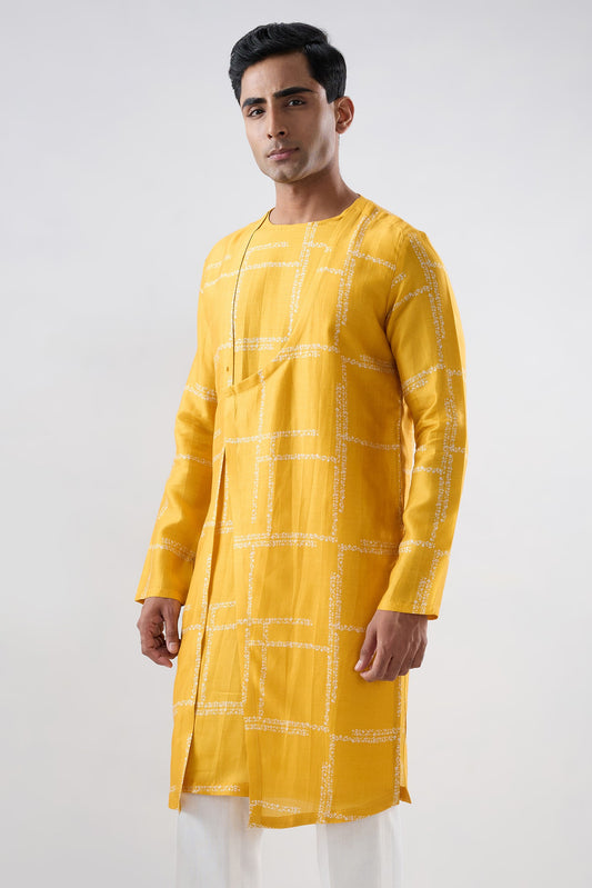 Yellow Bandhani Kurta