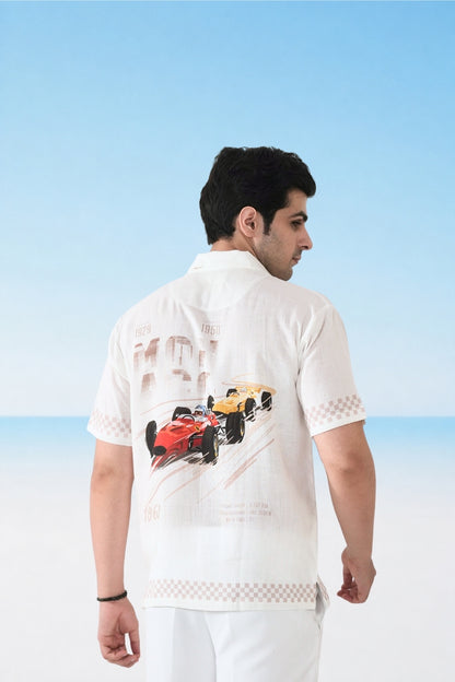 White Monaco Cuban Collar Shirt