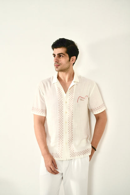 White Monaco Cuban Collar Shirt