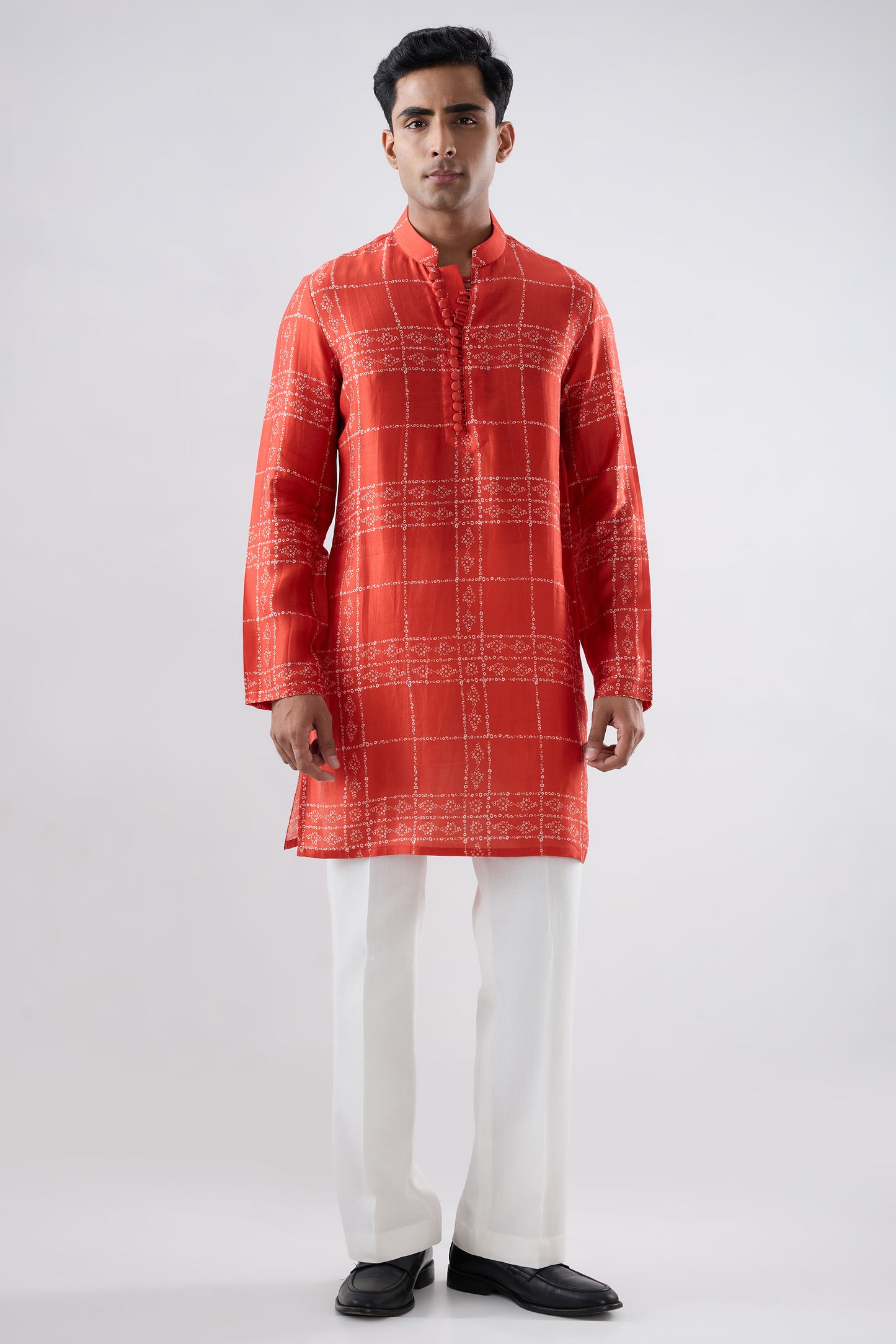 Orange Bandhani kurta