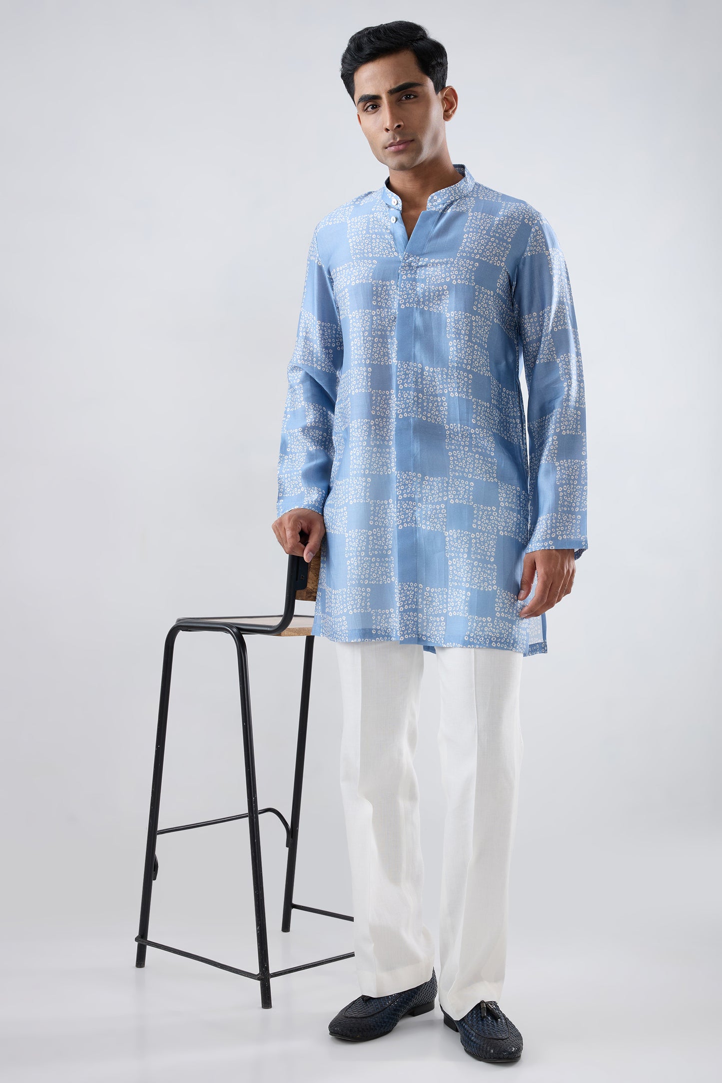 Blue Bandhani Kurta