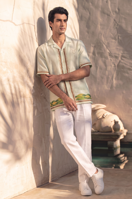 Green Taurus Cuban Collar Shirt