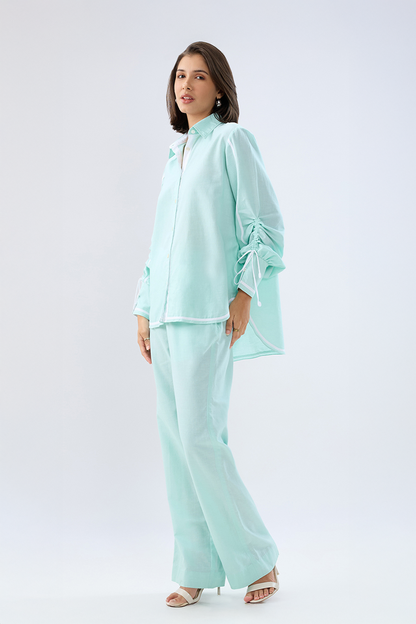 Blue Shirt style co-ord set