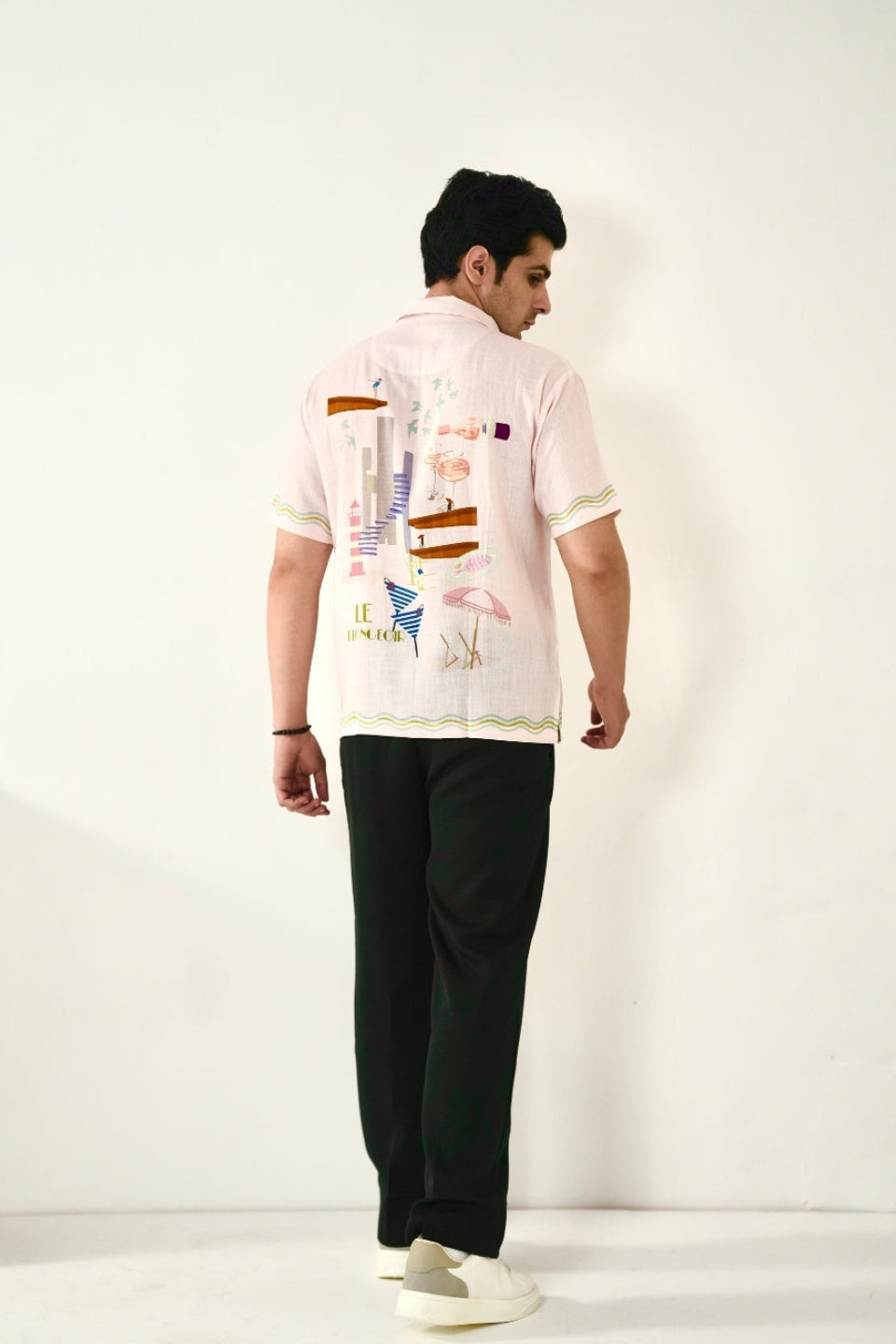 Pink Nice Cuban Collar Shirt