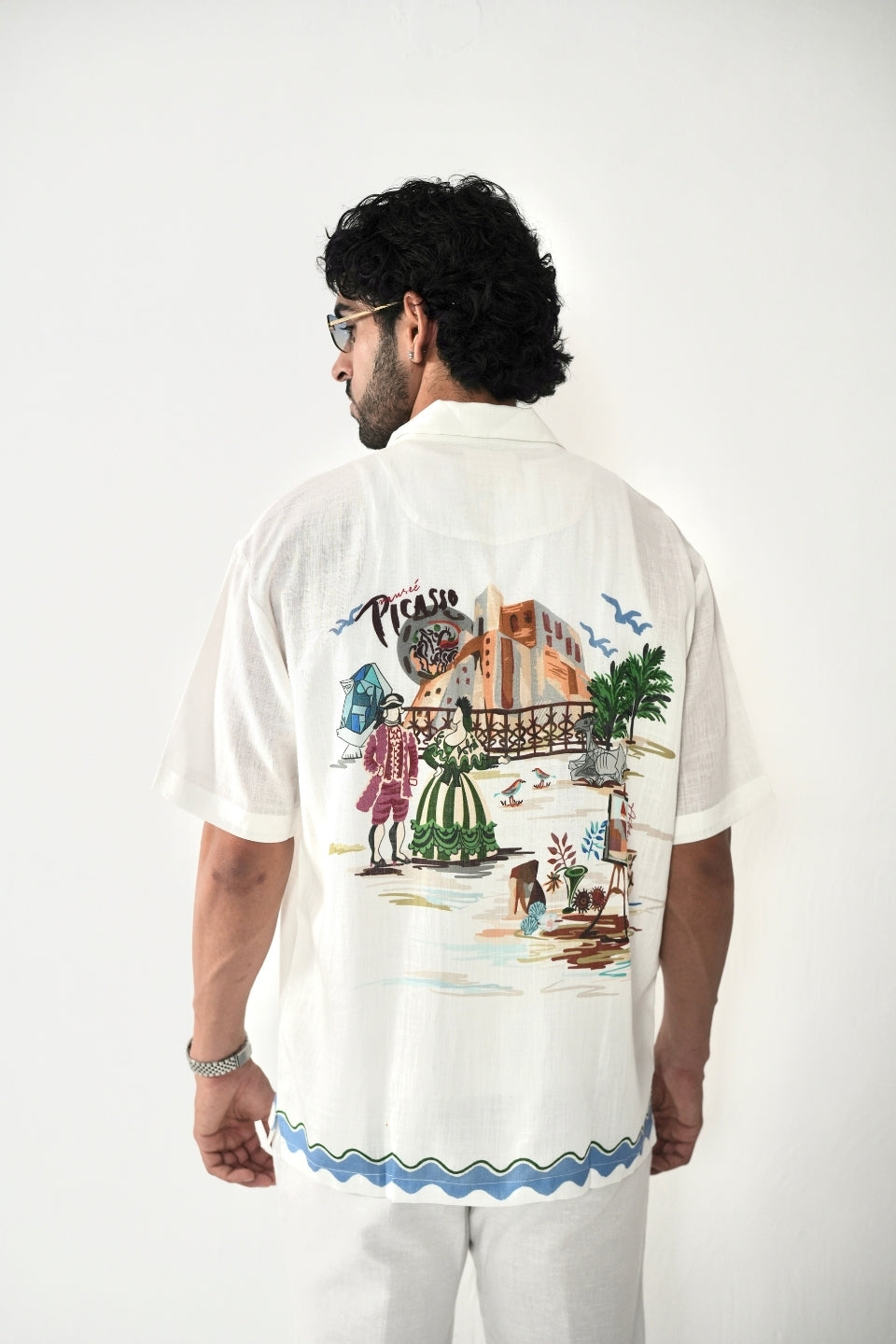 White Antibes Cuban Collar Shirt