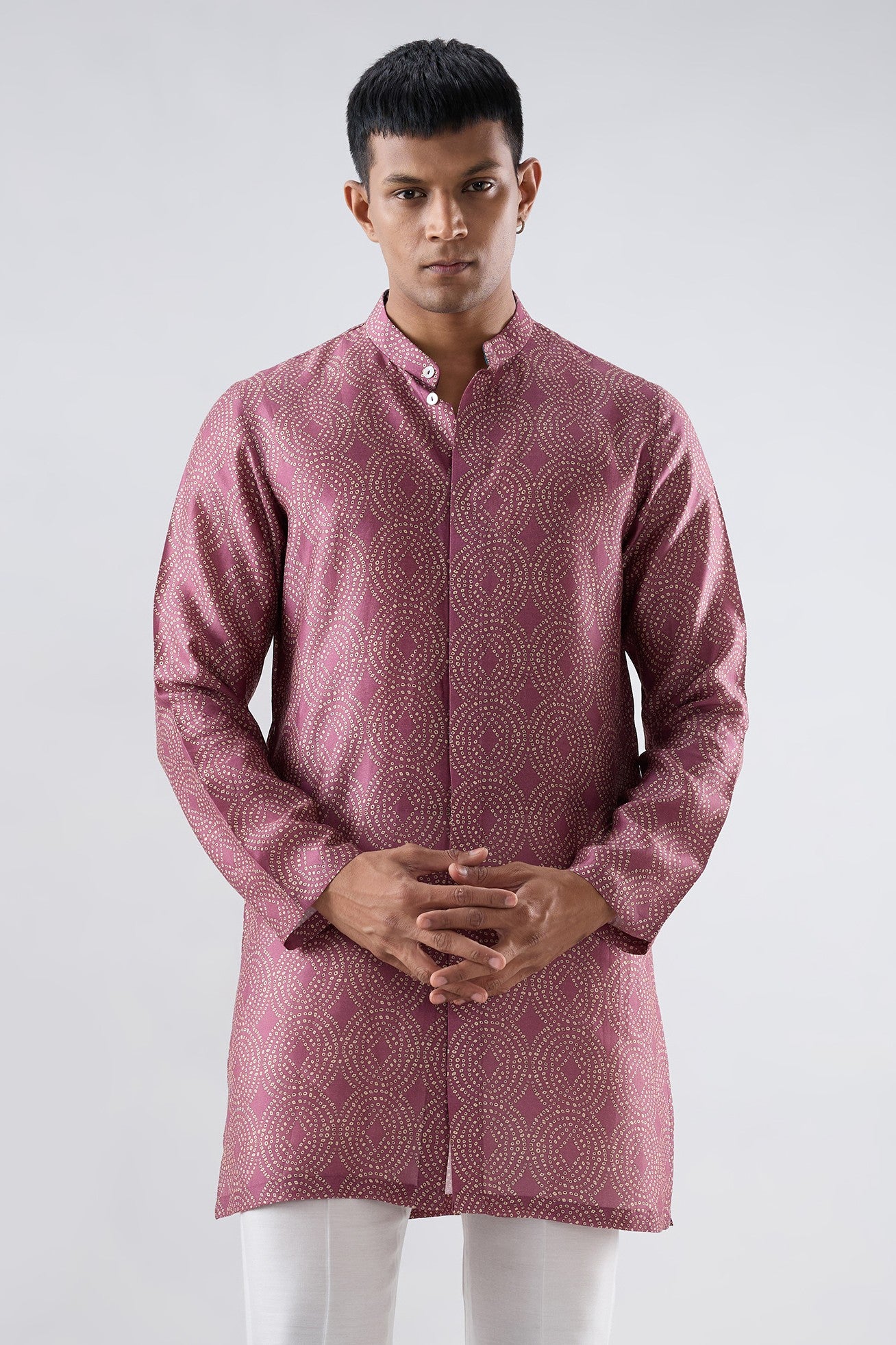 Burgundy Bandhani Kurta