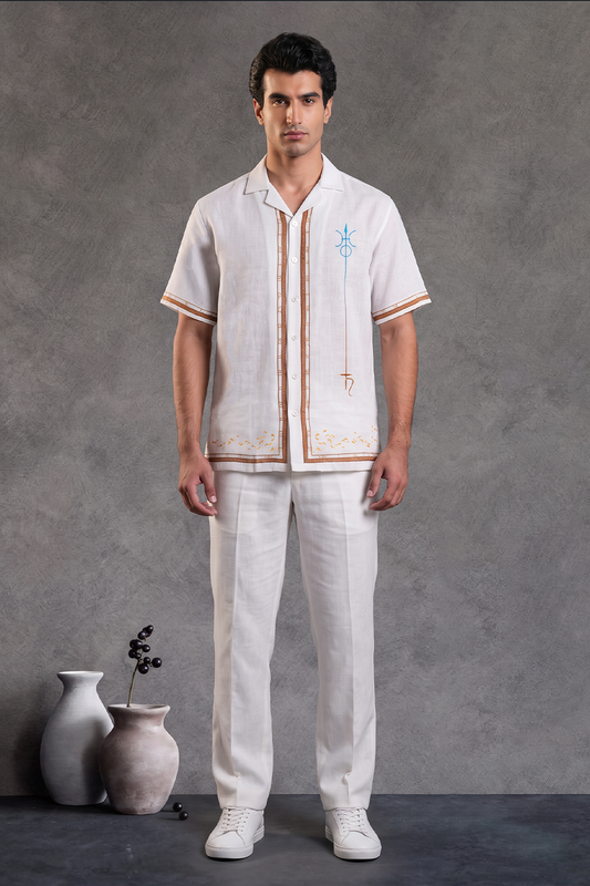 Ivory Aquarius Cuban Collar Shirt