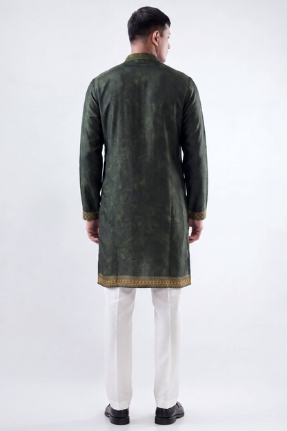 Olive Green Imperial Silk Kurta