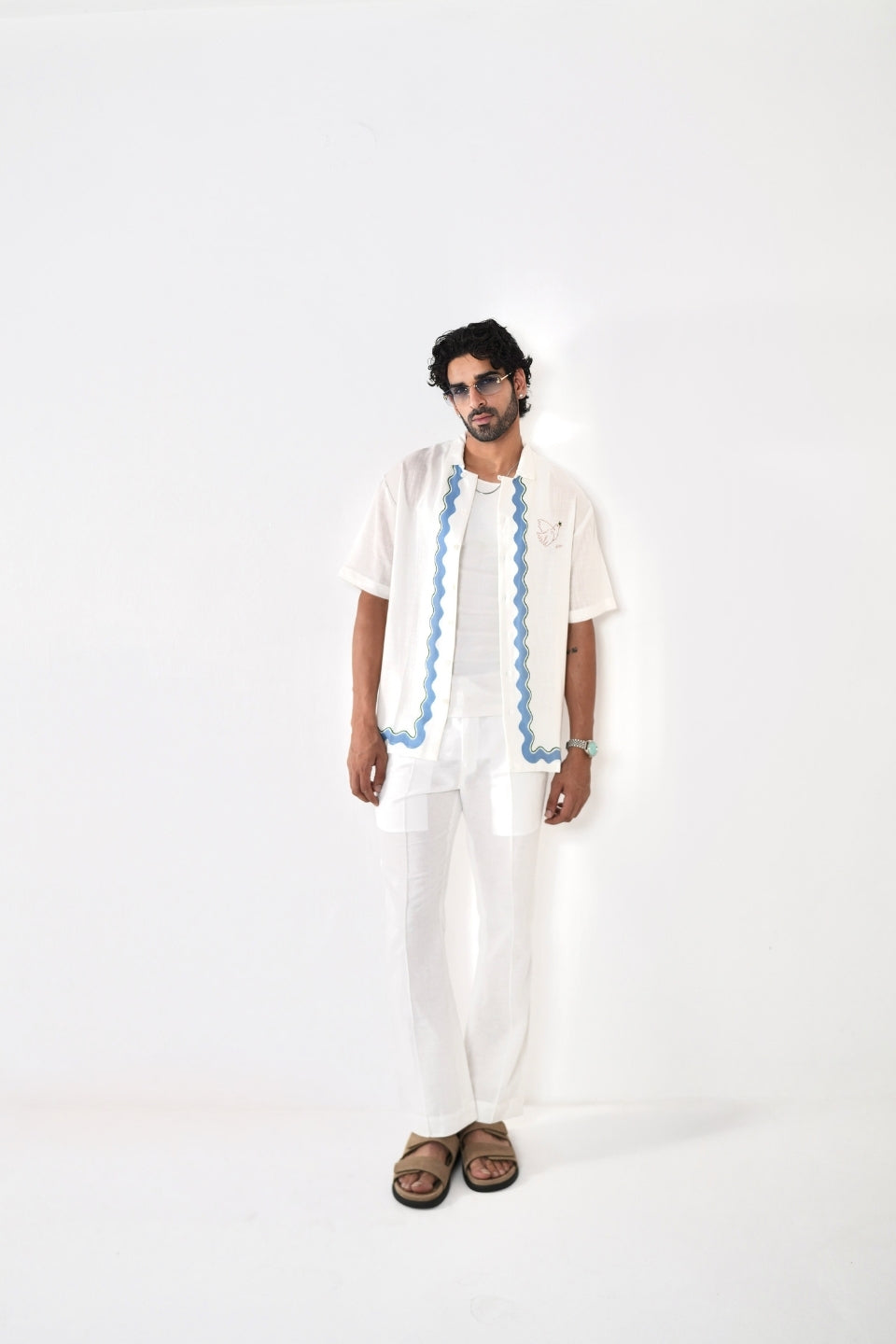 White Antibes Cuban Collar Shirt