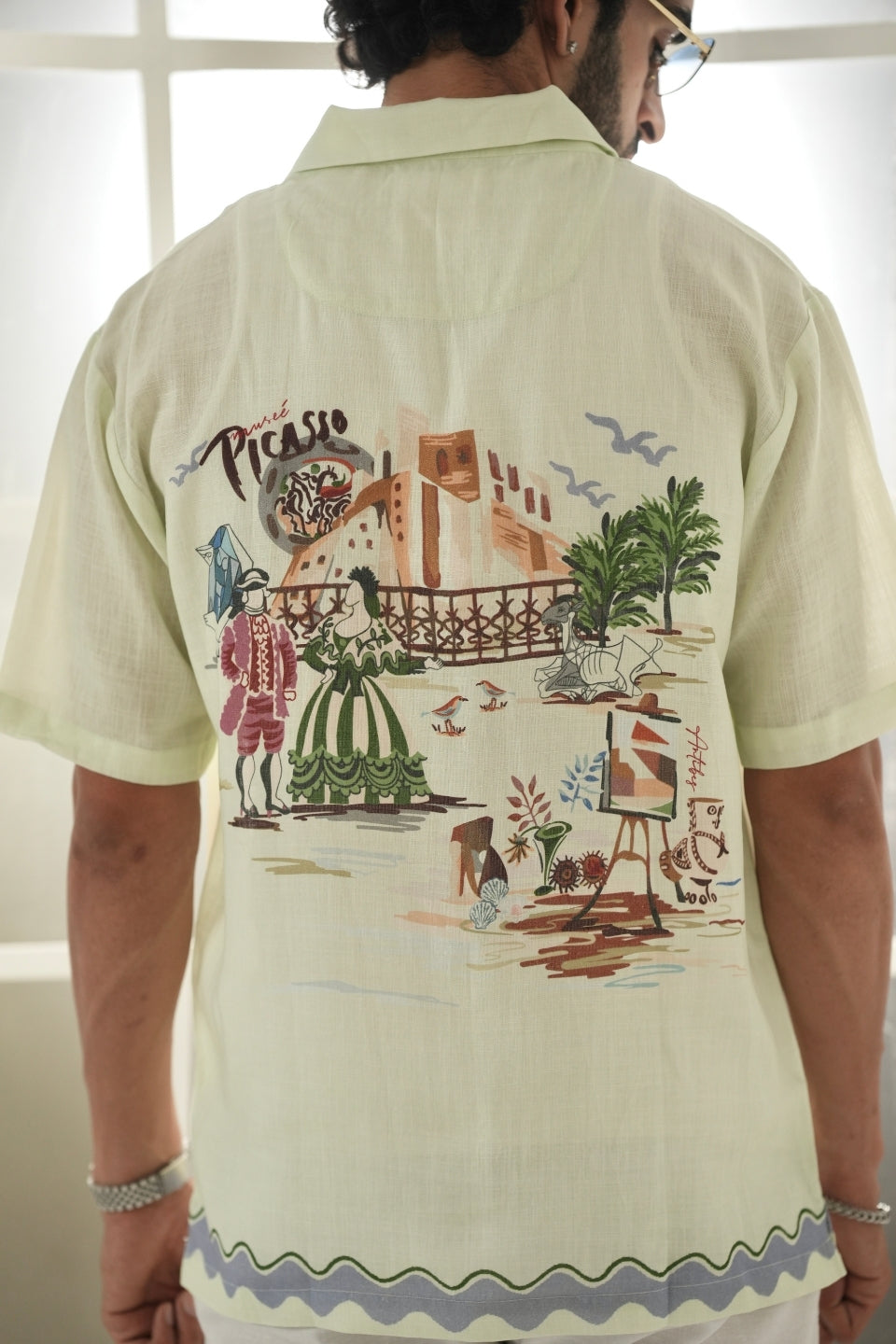 Green Antibes Cuban Collar Shirt