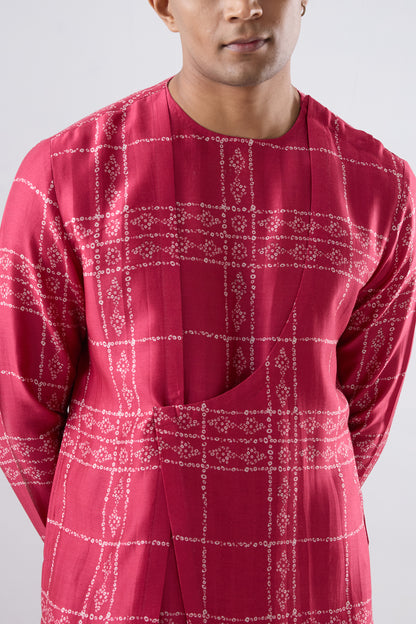 Pink Bandhani Kurta