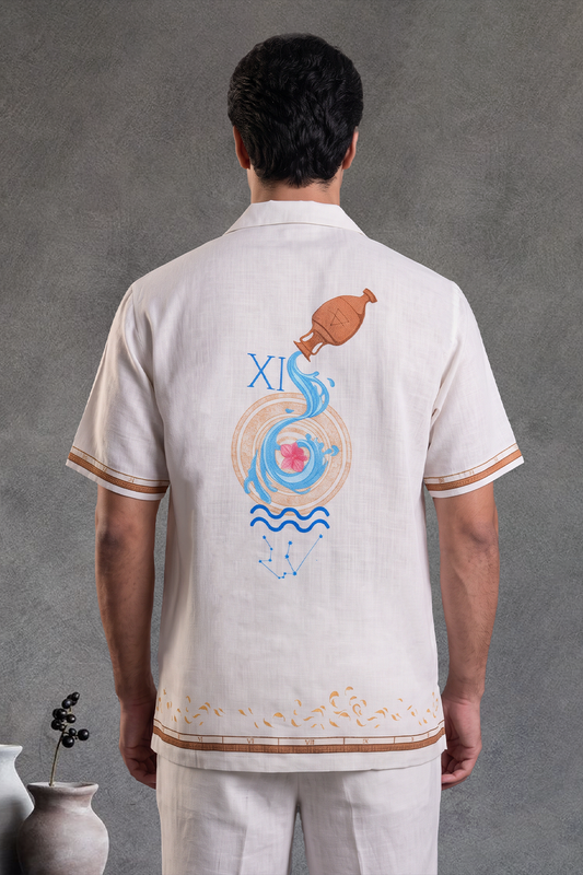 Ivory Aquarius Cuban Collar Shirt