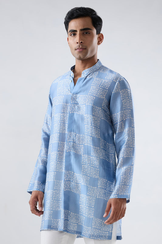 Blue Bandhani Kurta