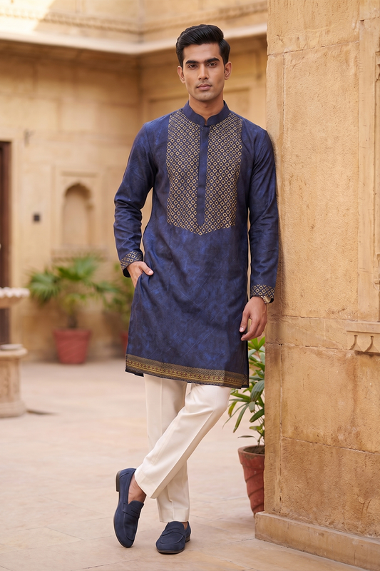Blue Imperial Silk Kurta