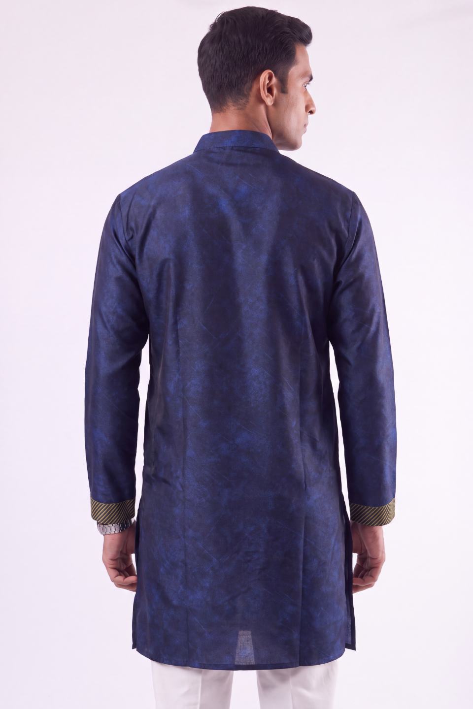 Blue Ornate Silk Kurta