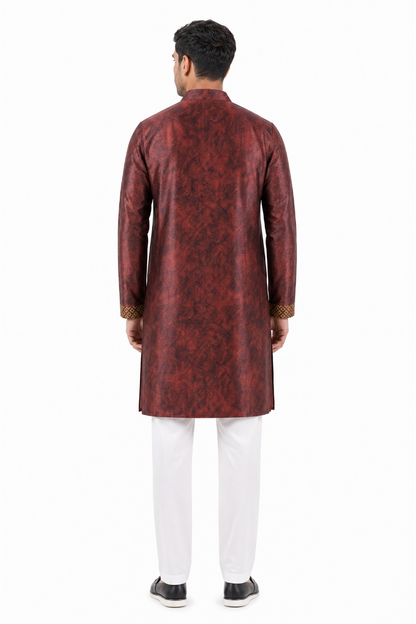 Maroon Opulent Silk Kurta