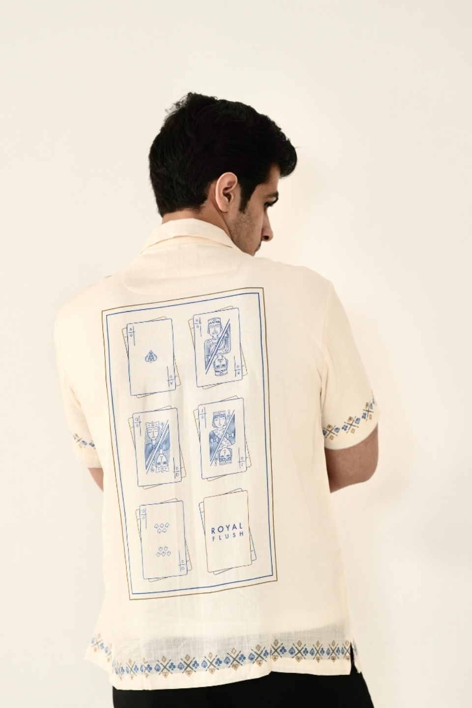 Beige Monte Carlo Cuban Collar Shirt