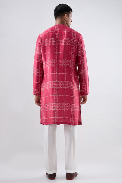 Pink Bandhani Kurta