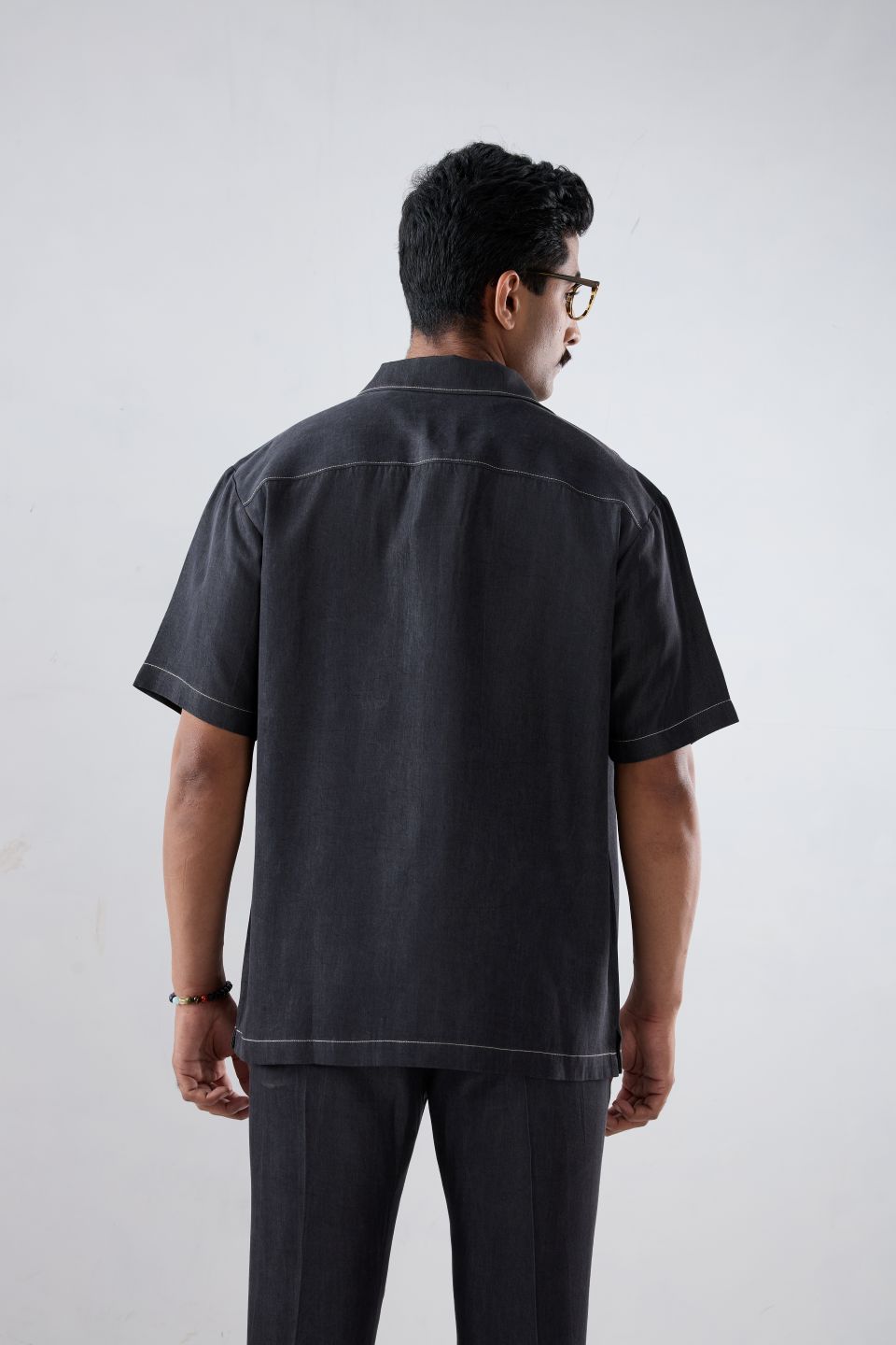 Black Denim Urban Wind Zipper Patchwork Shirt
