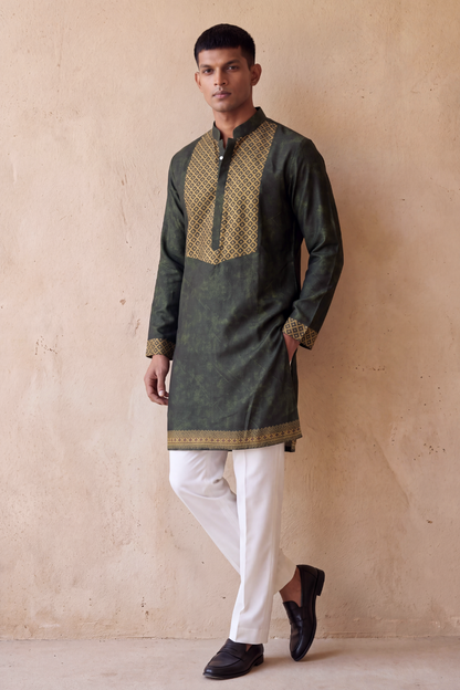 Olive Green Imperial Silk Kurta