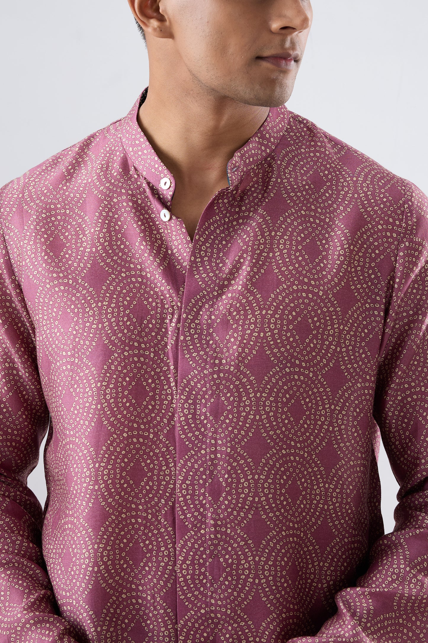 Burgundy Bandhani Kurta