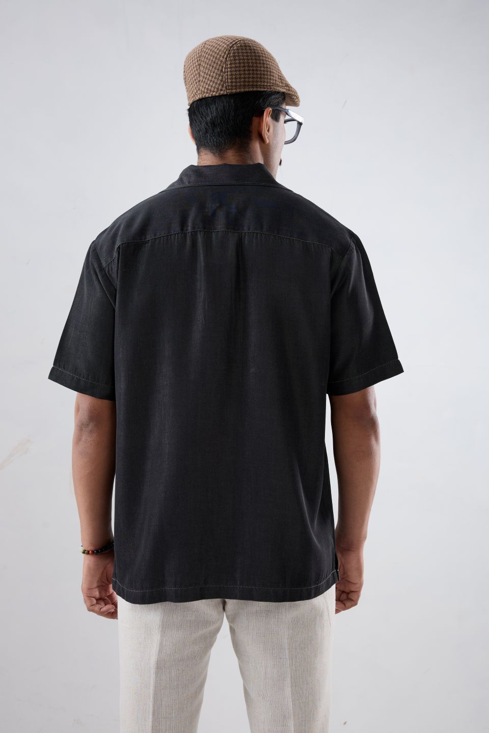 Black Denim Cloud Zipper Patchwork Shirt