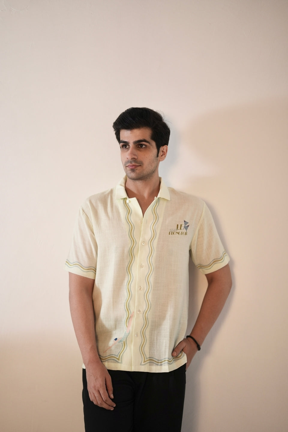 Green Nice Cuban Collar Shirt