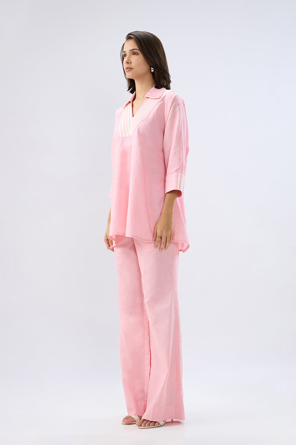 Pink V-neck co-ord set