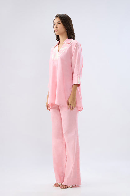 Pink V-neck co-ord set