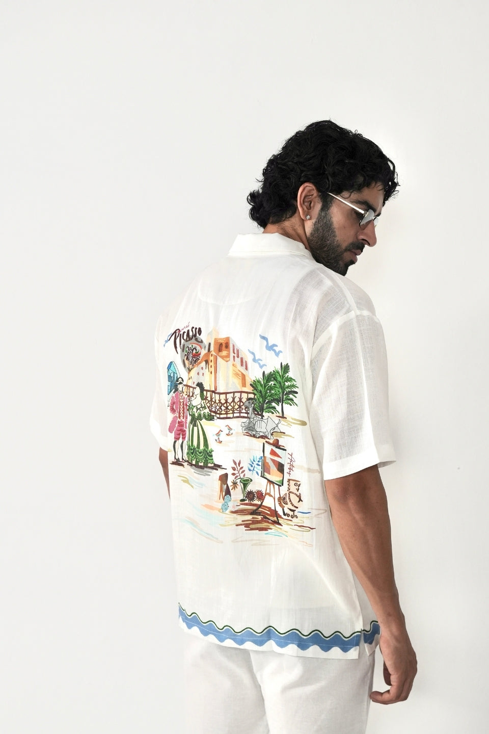 White Antibes Cuban Collar Shirt