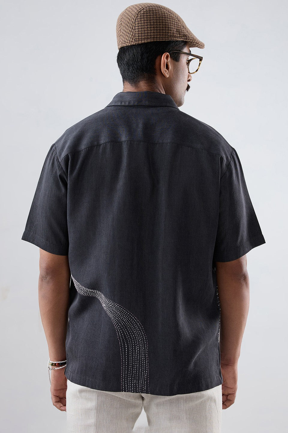 Kantha Black Embroidered Shirt