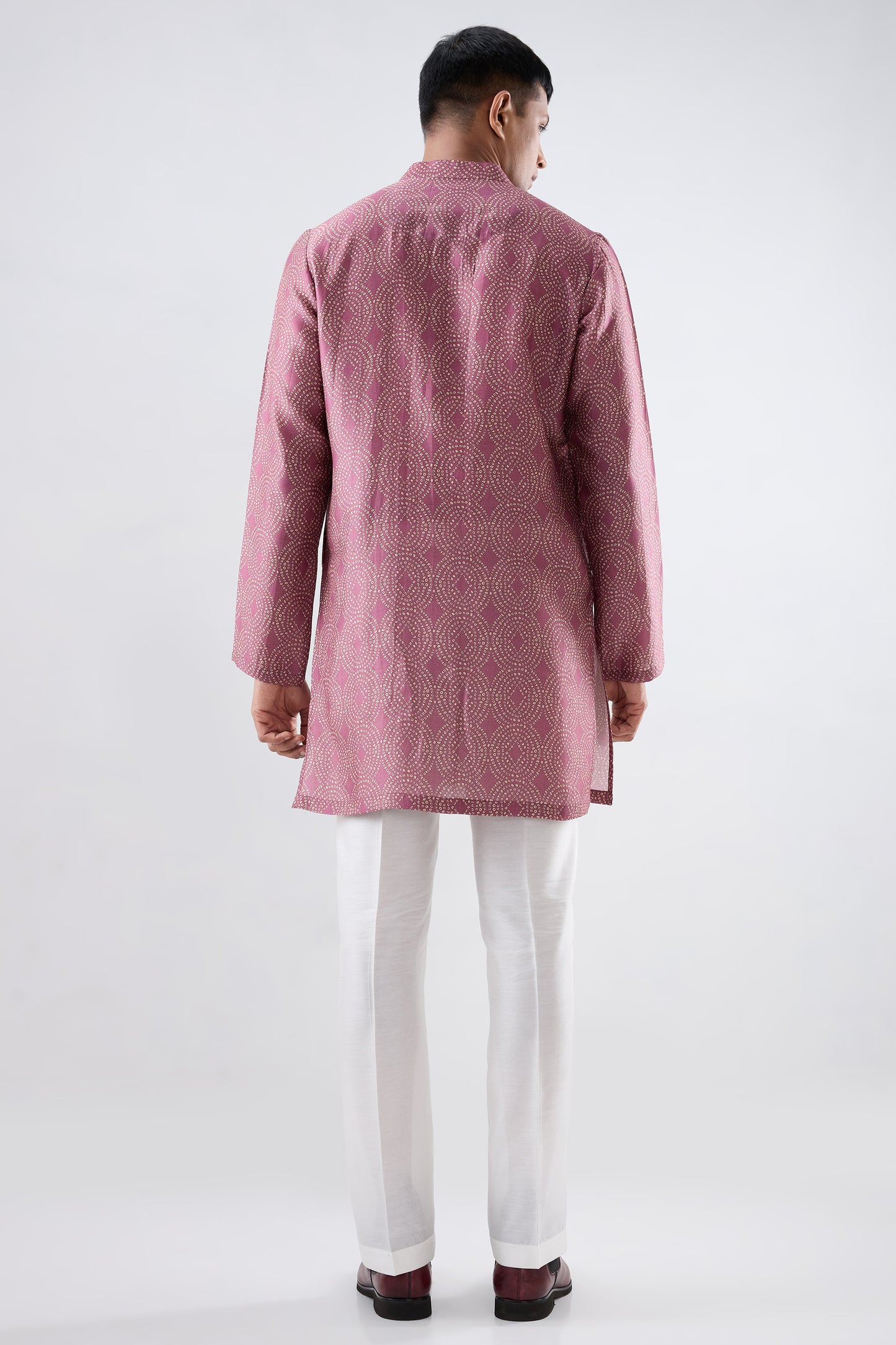 Burgundy Bandhani Kurta
