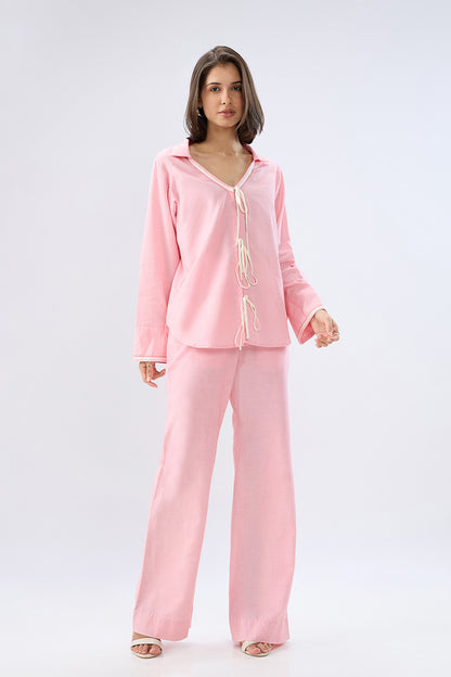 Pink Tie-up co-ord set