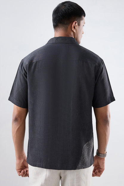 Kantha Black Embroidered Shirt
