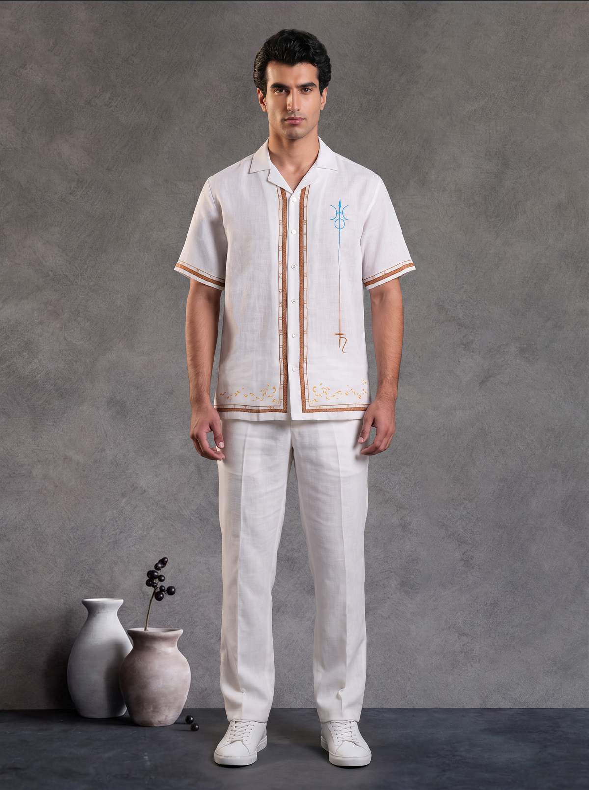 Ivory Aquarius Cuban Collar Shirt