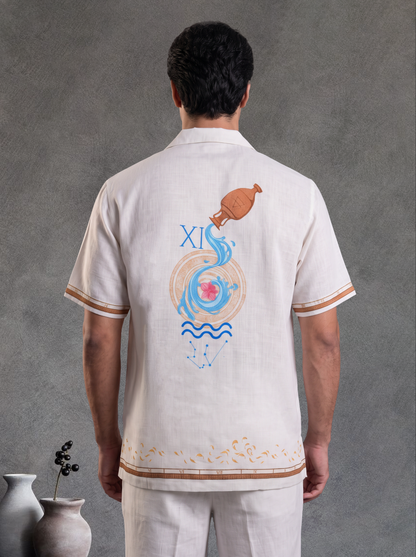 Ivory Aquarius Cuban Collar Shirt